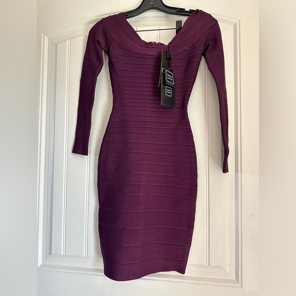 Herve Leger bandage dress with sleeves - Picture 4 of 7